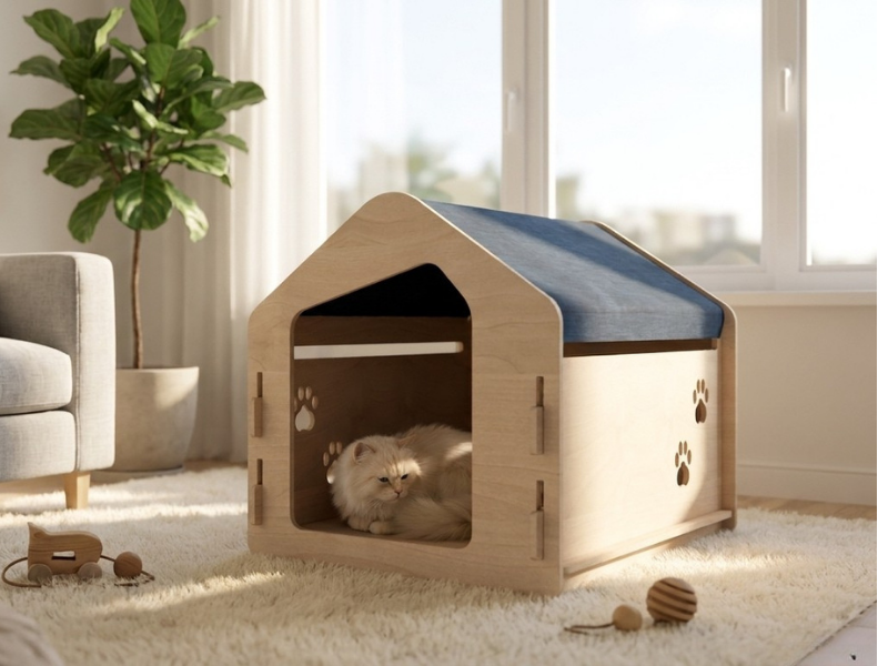 Felt Cottage Pet Bed